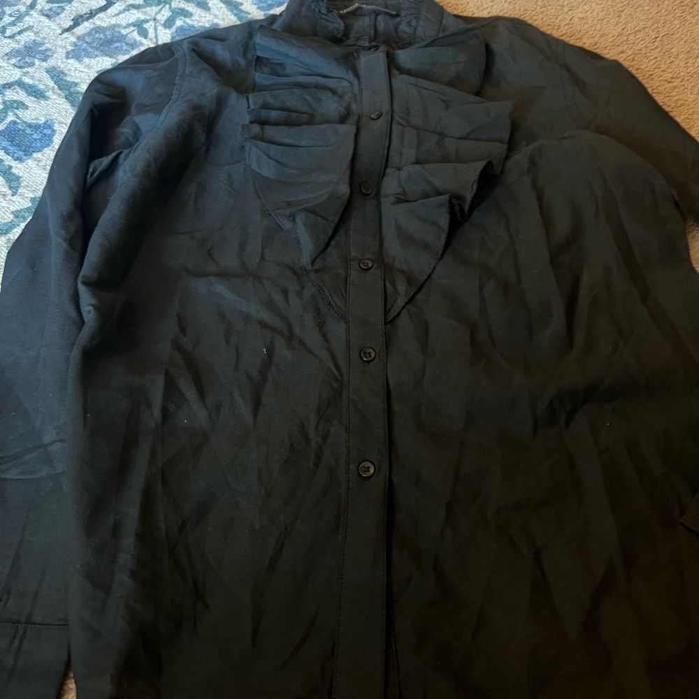 Peruvian connection black button down small - Picture 5 of 9